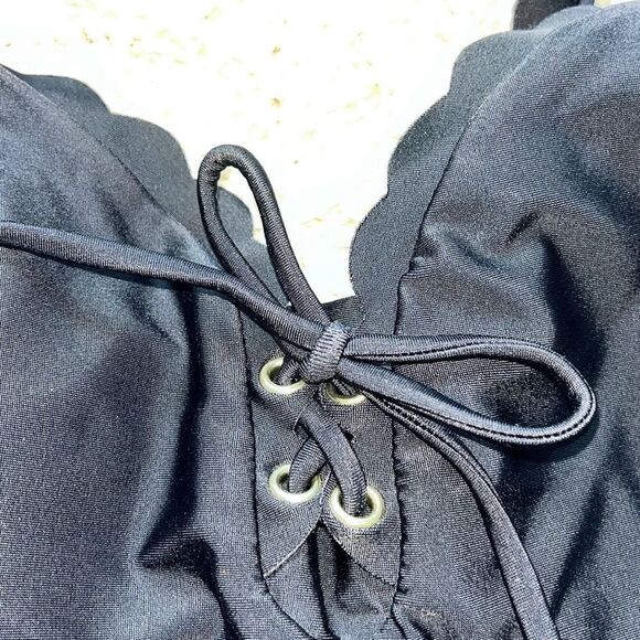 NWT Kona Sol One Piece Swimsuit Womens Tummy Control Ruched Black Small - Picture 15 of 16